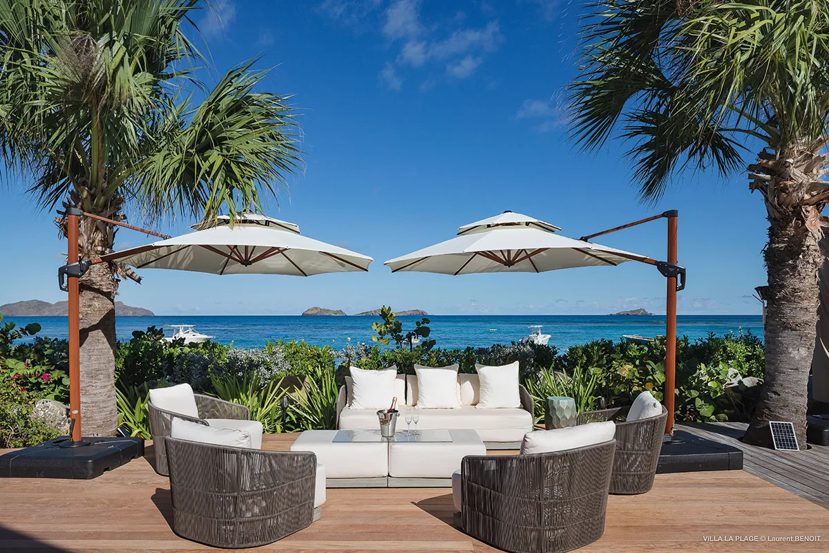 Perfect view of Caribean Sea from a luxury villa in St Barth